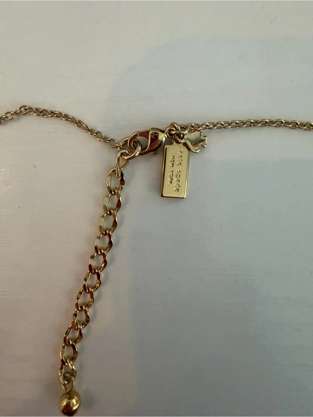 kate spade Flopink Gold Chain Necklace with Pink Bow Accent
